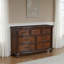 Commode large Laon, 7 tiroirs, 60 pouces, bois franc brun cerisier massif