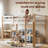 Low Loft Bed Twin Size With Ladder, Wooden Loft Bed For Kids, Junior, Young Teens, Pine Wood Twin Bed Frame, Space-Saving Design, No Box Spring Needed, Easy Assembly, Natural+White-1253197649-1253197660