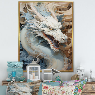 «Epic Blue and Gray Dragon Odyssey II», reproduction sur toile