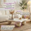 Table basse en forme de nuage avec pieds sculpturaux en forme de nuage, table de cocktail moderne de forme libre organique avec rebords arrondis pour le salon Syrova-1637368937-1637368933