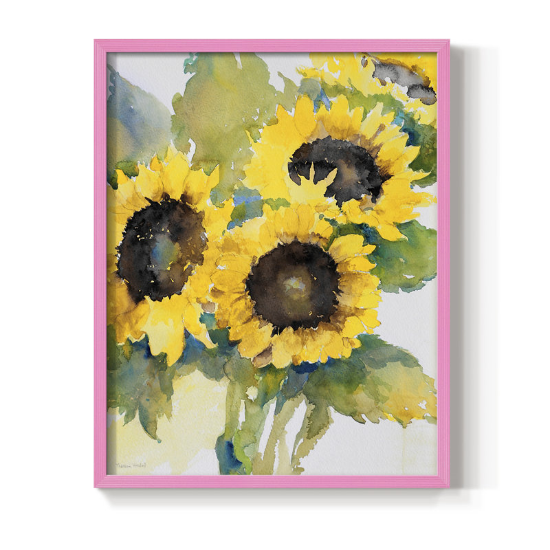 Sun Days II, reproduction encadrée - bois massif, H 30 po x l 24 po, Rose
