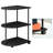 Black Semi-Circular Side Table with Wheels