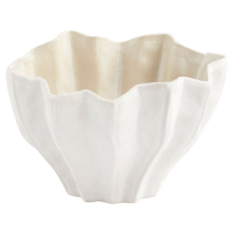 Bol décoratif en céramique fabriqué à la main Chloris, H 6,25 po x l 10,25 po x P 10,25 po
