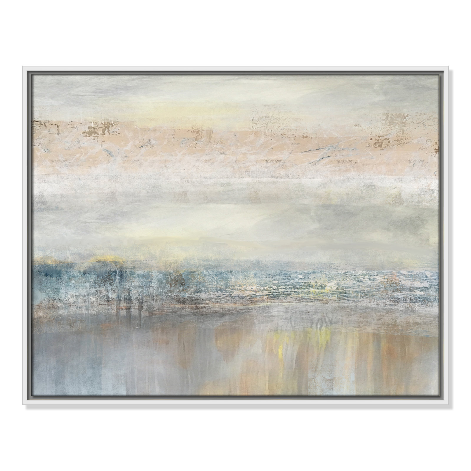 Electra "From A Distance" Painting by Nan, Picture Framed Canvas, 23.5" H x 29.5" W, White