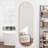 Oval Rust-Proof Aluminum Alloy Frame Full-Length HD Reflection Mirror With MDF Backboard For Bedroom Bathroom Entryway-1034254120