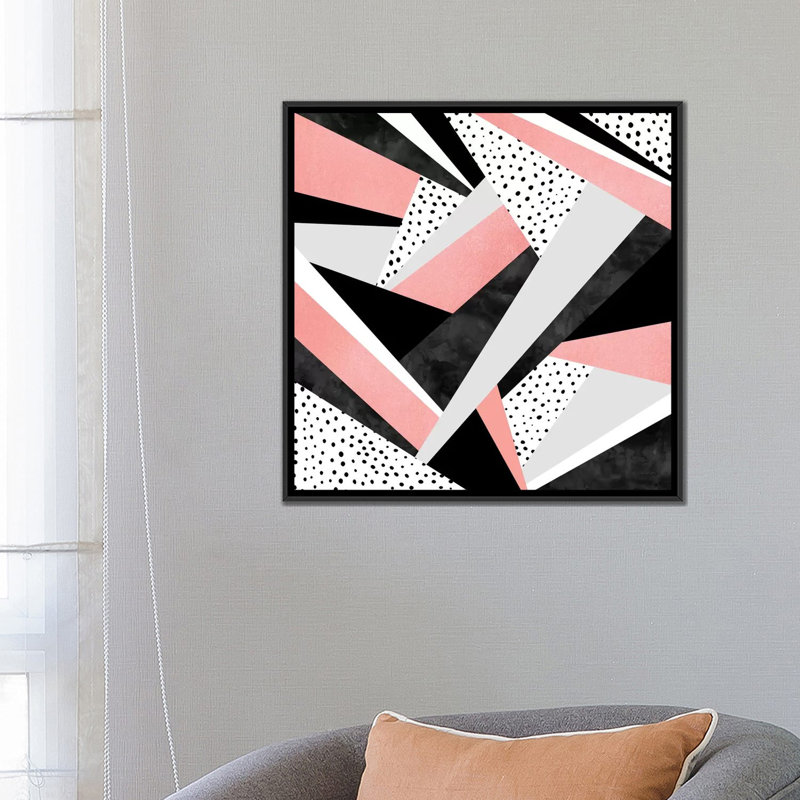 « happy fille », impression sur toile, H 18 po x l 18 po x P 1,5 po, Toile avec cadre noir, Pas de tapis