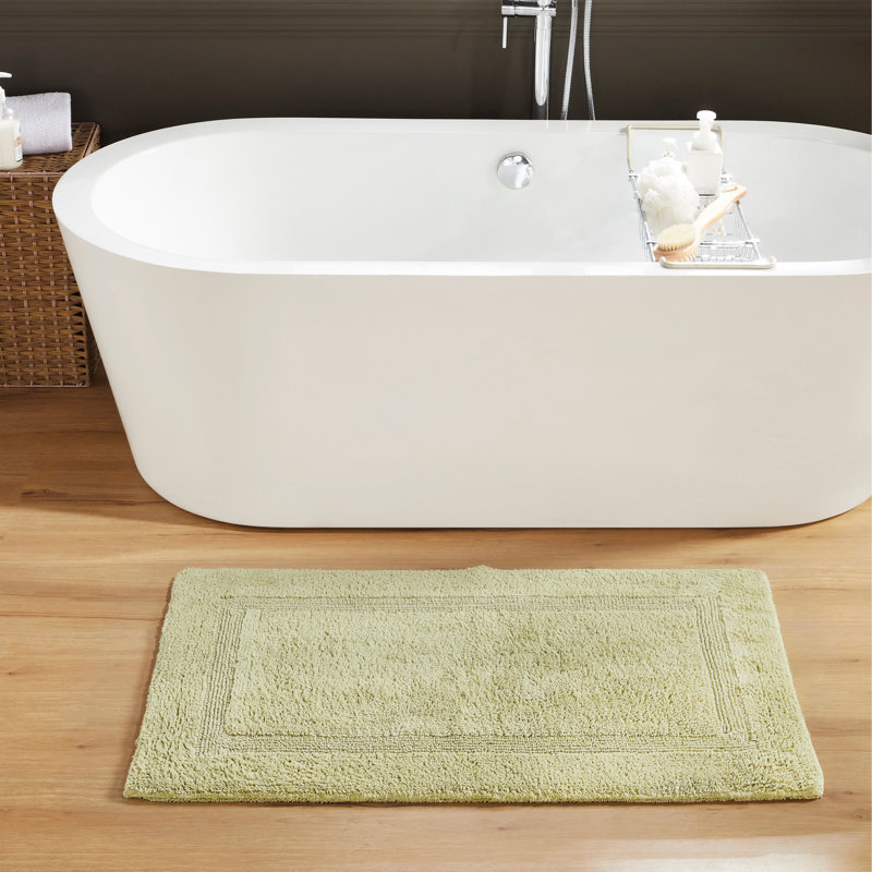 Rozanne Reversible Cotton Bath Rug, Sage, 24" x 40" Rectangle