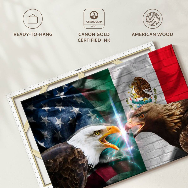 «American Allies Flags», reproduction sur toile, H 30 po x l 45 po x P 1,25 po
