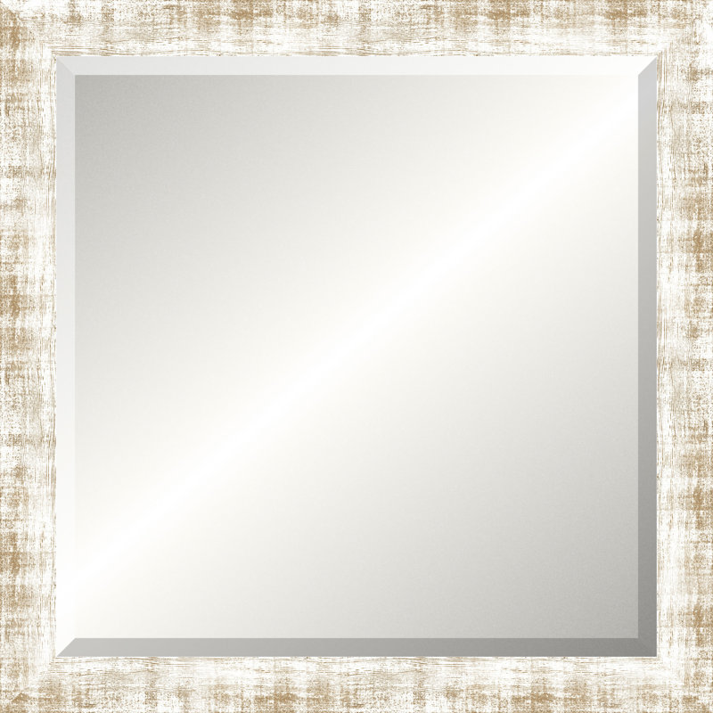 Faded White Legacy Mirror, Small Square