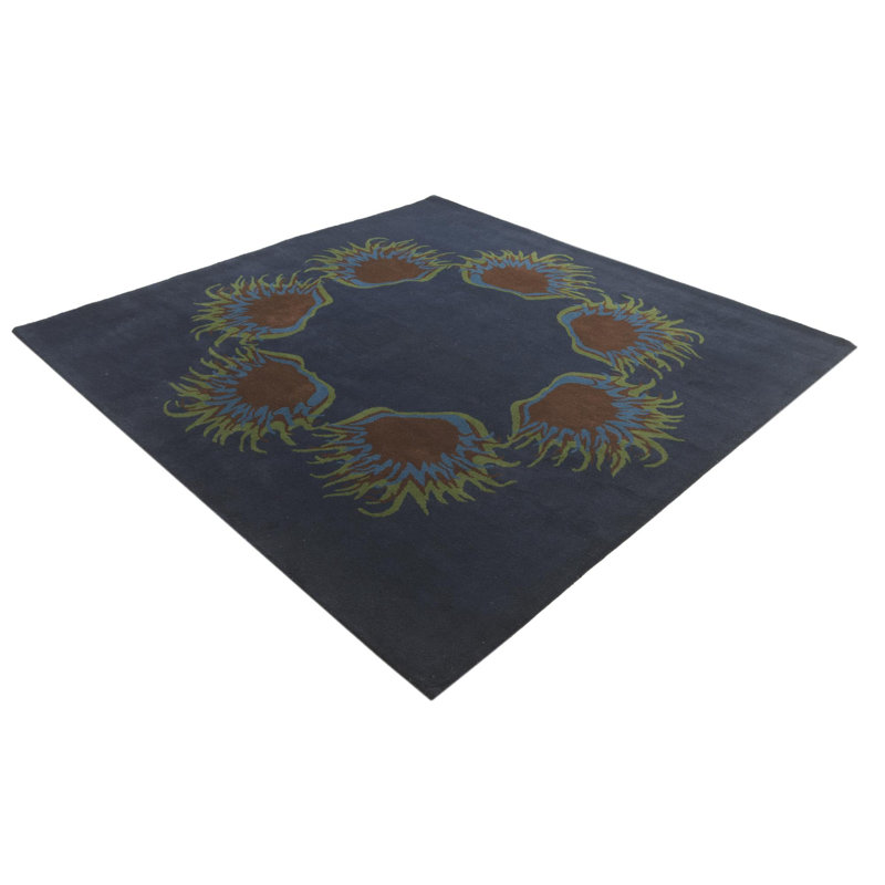 Tapis carré bleu marine Otto