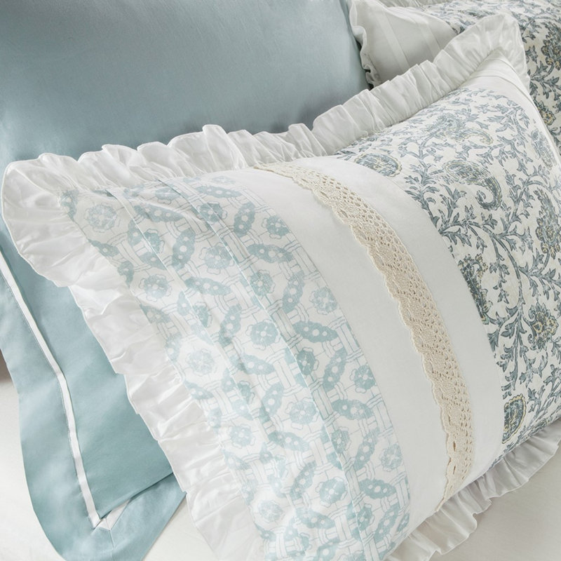 Ensemble de housse de couette en coton percale 9 pièces pour grand lit