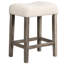 Tabouret de bar à hauteur de comptoir de 2, conception transitionnelle, couleur chêne, repose-pieds et siège, lin en bois d'ingénierie - mélange de revêtement pour un repas confortable 2 avec repose-pieds rembourré, siège en construction