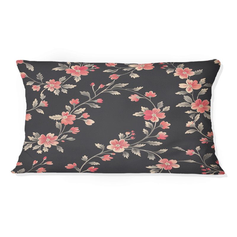 Couronne florale rose - coussin lombaire traditionnel