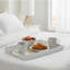 Decorative Tray, Gold Dragonfly, Cutout Handles, White Acrylic 16 Inch