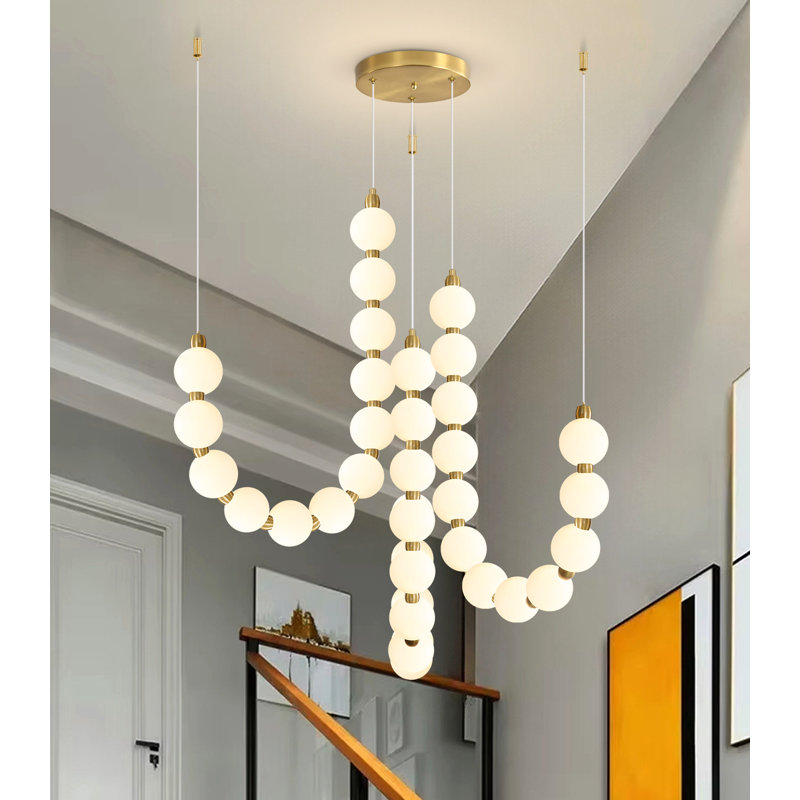 Globe Chandelier Led Dimmable Lighting Black Light, Gold