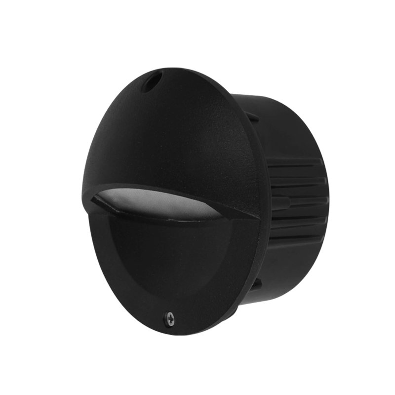 Matte Black 3-Watt LED Outdoor Pathway Step Light