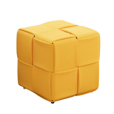 Velours côtelé jaune, matériau doux avec des rayures en velours transparent, haute résilience, peut être utilisé comme tabouret de coiffeuse, repose-pieds sans assemblage, et lisse, multi-usage dans différents environnements, cadre