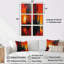 «Red Orange Industrial Industrial Landscape - Factories», ensemble de 6 impressions sur toile-835950141-835950142