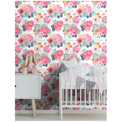 Joplynn Peel & Stick Floral Roll