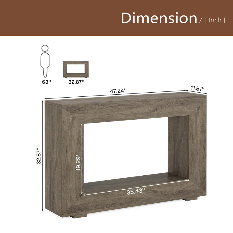 Entryway Sofa Table,Wood Side Table, Gray
