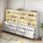 71"H X 94.4"W Book Cabinet Storage Bookcase with USB & Type-C Charging Ports and LED Lights (4A)-2090518913
