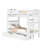Treva Tall Solid Wood Standard Bunk Beds Twin over Twin, 4 Step Ladder, 2 Under-Bed Drawers, White-841017091-917303155