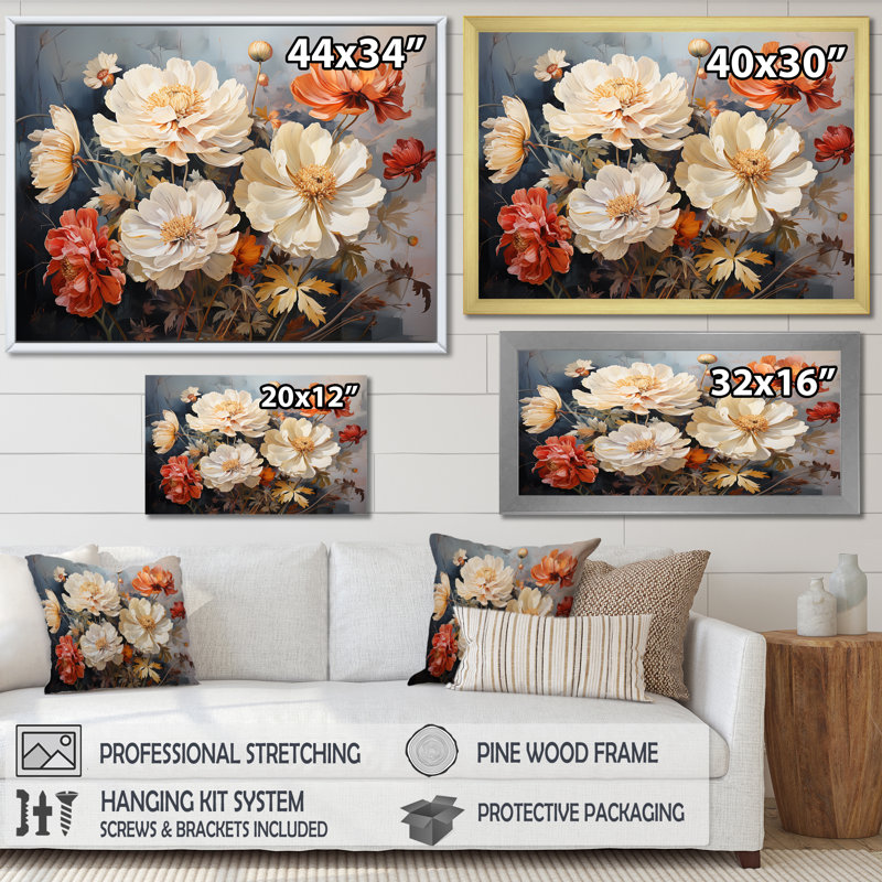 «Vintage Marigold Petal Embrace I», art mural souci, Toile tendue, H 40 po x l 30 po x P 1,5 po