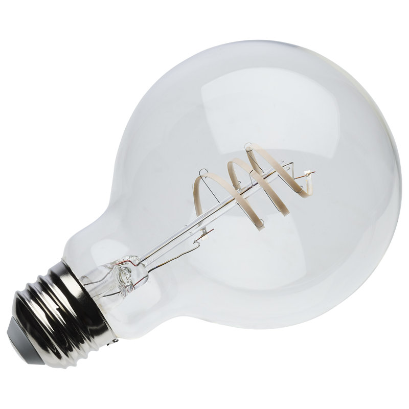 6 Watt LED - Flex Gray Coil Filament - G25 - Medium Base - 2700K CCT - Clear - 120 Volt