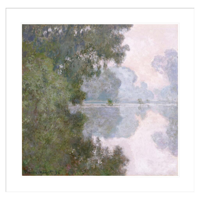 «Morning on the seine prés de Giverny» par Claude Monet, Claude Monet, impression giclée encadrée, H 33,5 po x l 34,27 po