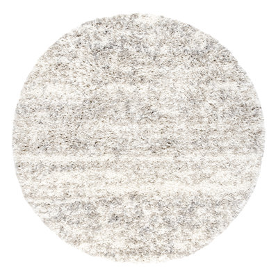Tapis à poil long performance gris clair, beige et ivoire Makenna
