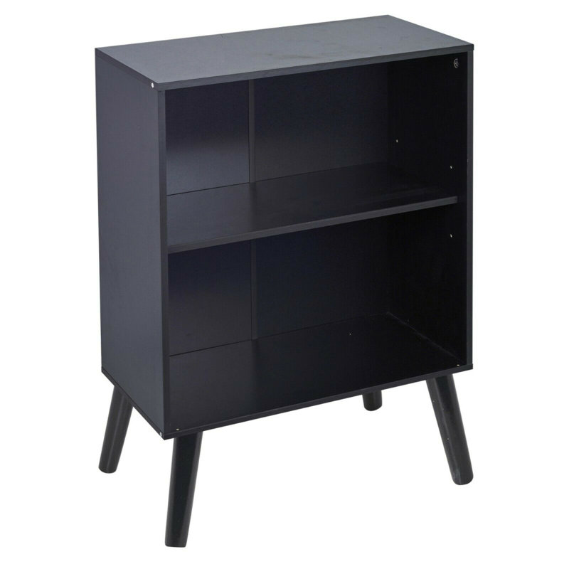 Serlin Wood Standard Bookcase, 75cm H x 30cm W x 24cm D, Black/Black