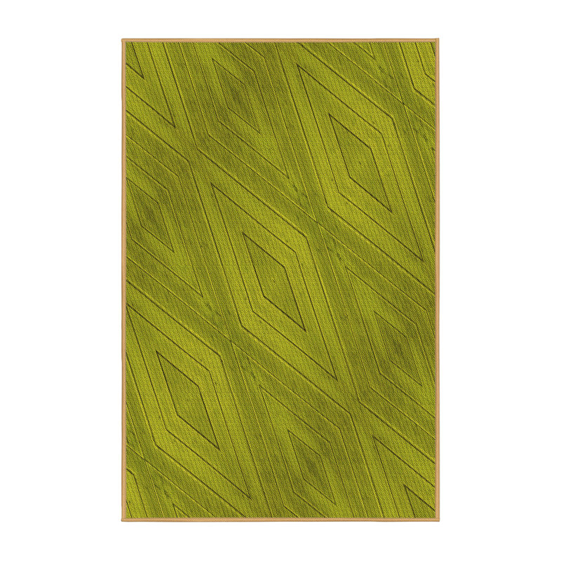 Tapis géométrique Olivedrab, Rectangle 5 pi x 7 pi