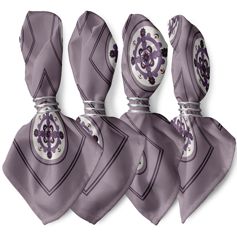 Ensemble de serviettes 4 pièces Souihla, L 18 po x L 18 po, Mauve / Mauve
