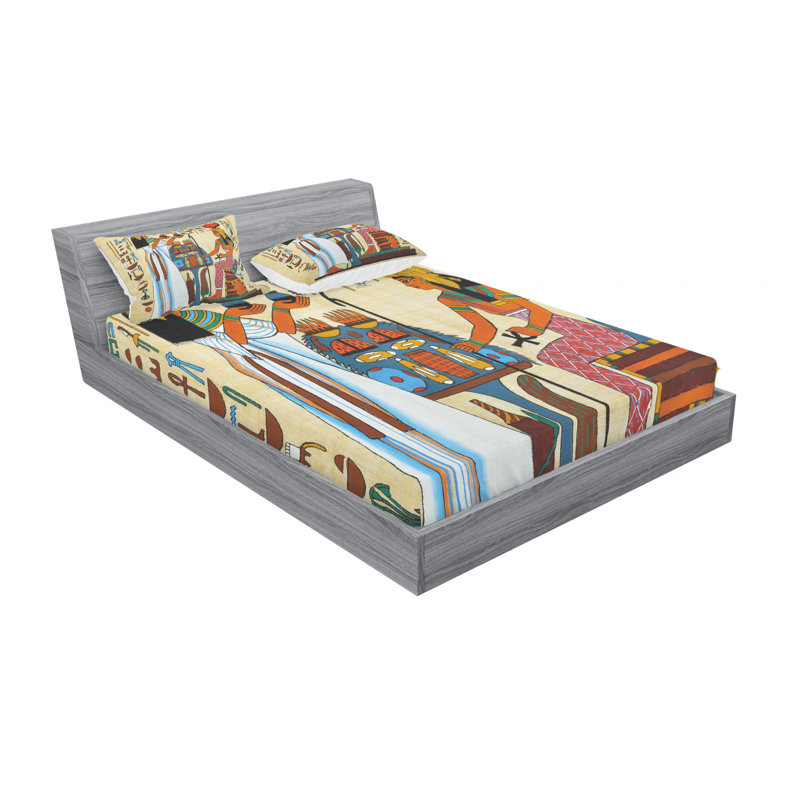 Ensemble de draps en papyrus, Ensemble de draps pour lit double avec un drap-hou