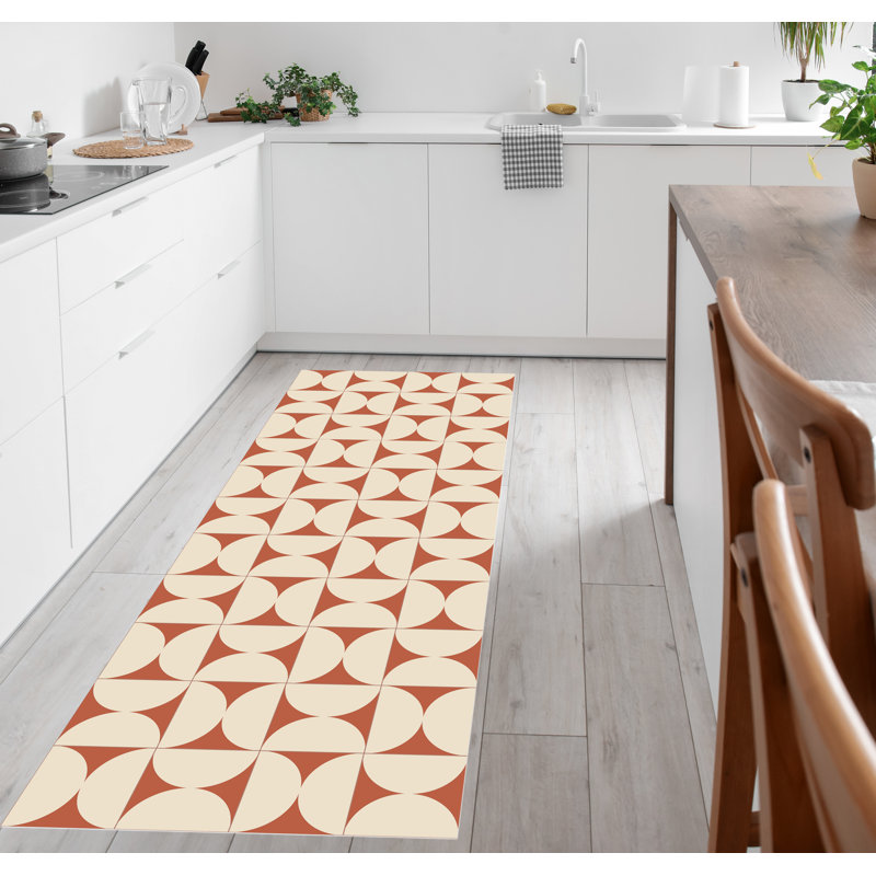 Arnold Vinyl Machine Printed Area Rug, Rectangle 3'3.4" x 4'4.4"