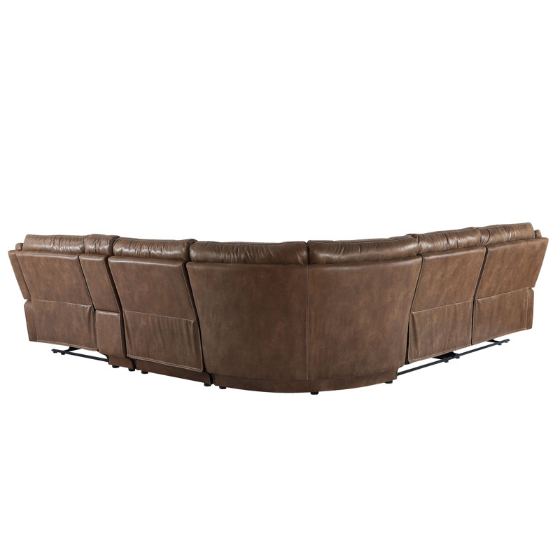 Kirkhill 6 - Piece Faux Leather Reclining Sectional