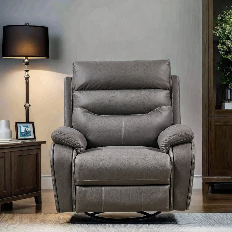 Fauteuil inclinable rotatif électrique Toderita, Tissu gris