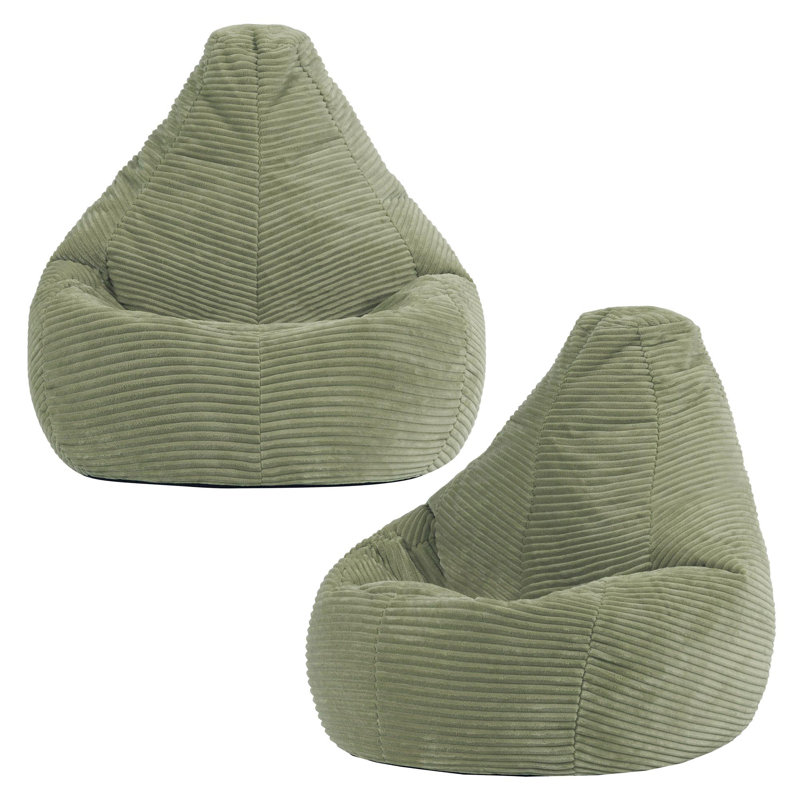 Kids Dalton Corduroy Recliner Bean Bag, Sage Green