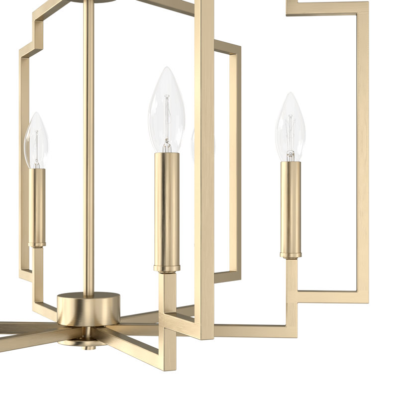 Plafonnier lustre 6 lumières 30 pouces Hunter, Or Alturas, H 16,5 po x l 24 po x P 24 po