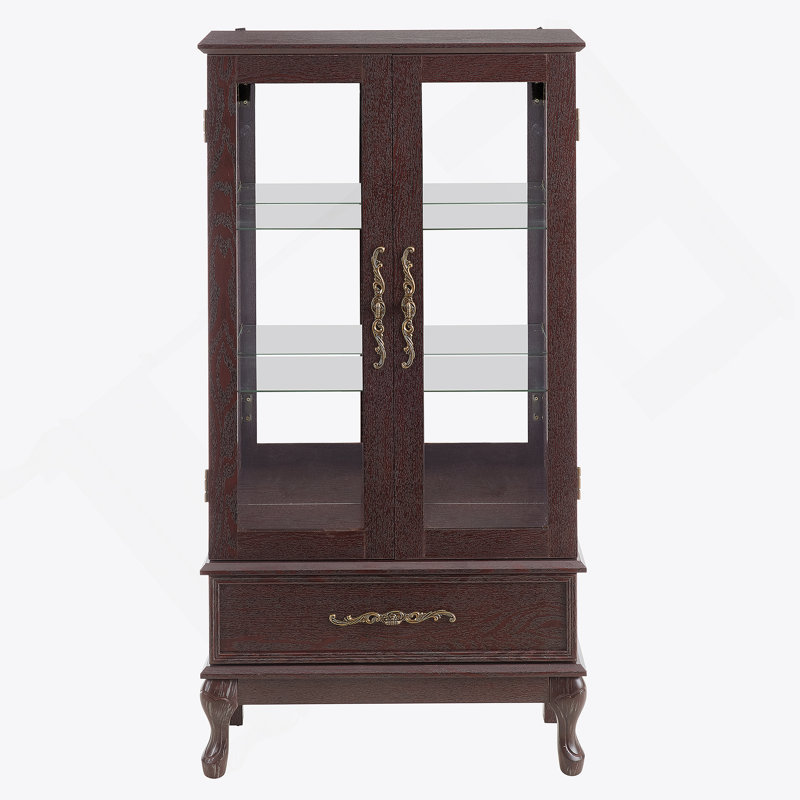Armoire vitrée avec porte vitrée Curio, Cerisier