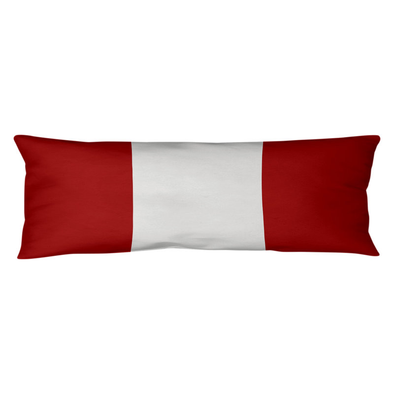 Abel Polyester Medium Pillow, Red/White Middle