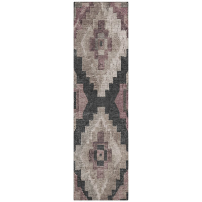 Machine Washable Indoor/Outdoor Xhevrie Taupe Rug