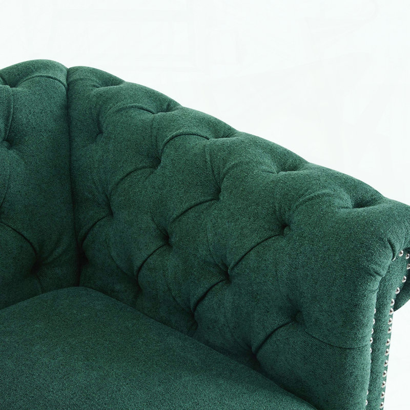 Fauteuil club pivotant Chesterfield - capitonné et clouté
