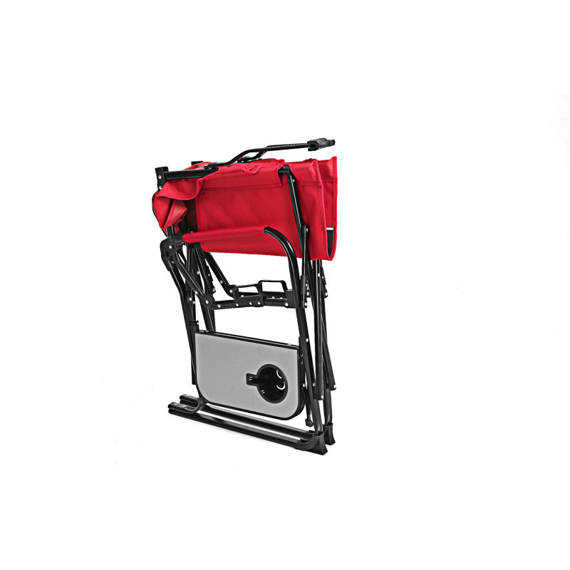 Camping Directors Chair Portable Folding Chair With Side Table, Red