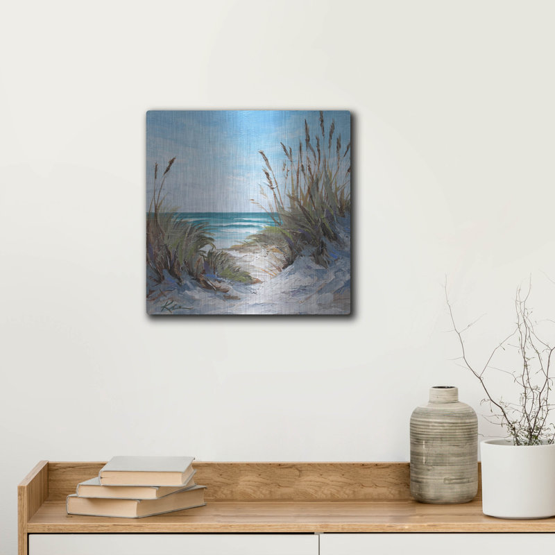 Highland Dunes 'Seascapes 2' by Lindsay Kivi Metal Wall Art, 12" H x 12" W