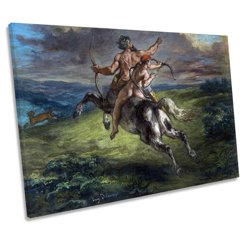 Eugene Delacroix Education of Achilles by Eugene Delacroix - 1 Piece Wrapped Canvas Wall Art, 91.4cm H x 137.2cm W x 4cm D