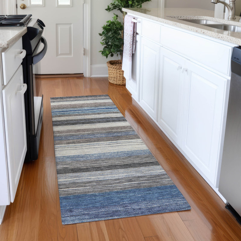 Premium Machine Washable Hedden AMF1703 Stripes Rug, Runner 2'3" x 7'6"