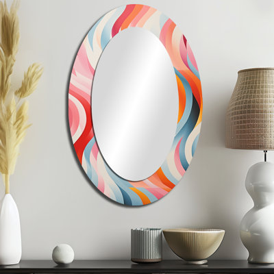 Miroir mural ovale coloré