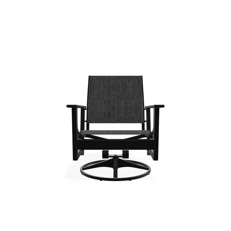 Wexler Swivel Outdoor Lounge Chair, Black, Augustine Shadow