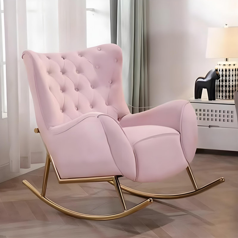 Chaise berçante élégante pour la maison, Rose clair